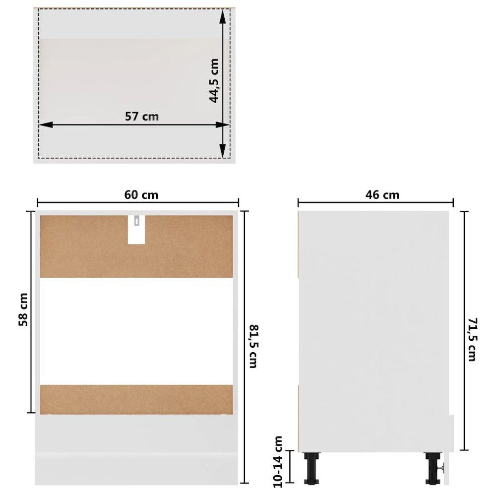 Oven Cabinet White Engineered Wood 23.6 x 18.1 x 32.1 in