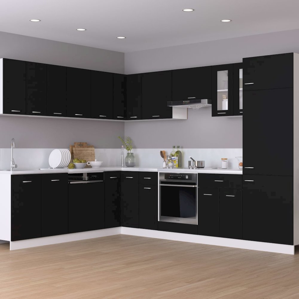 Oven Cabinet Black Engineered wood 23.6 x 18.1 x 32.1 in Modern