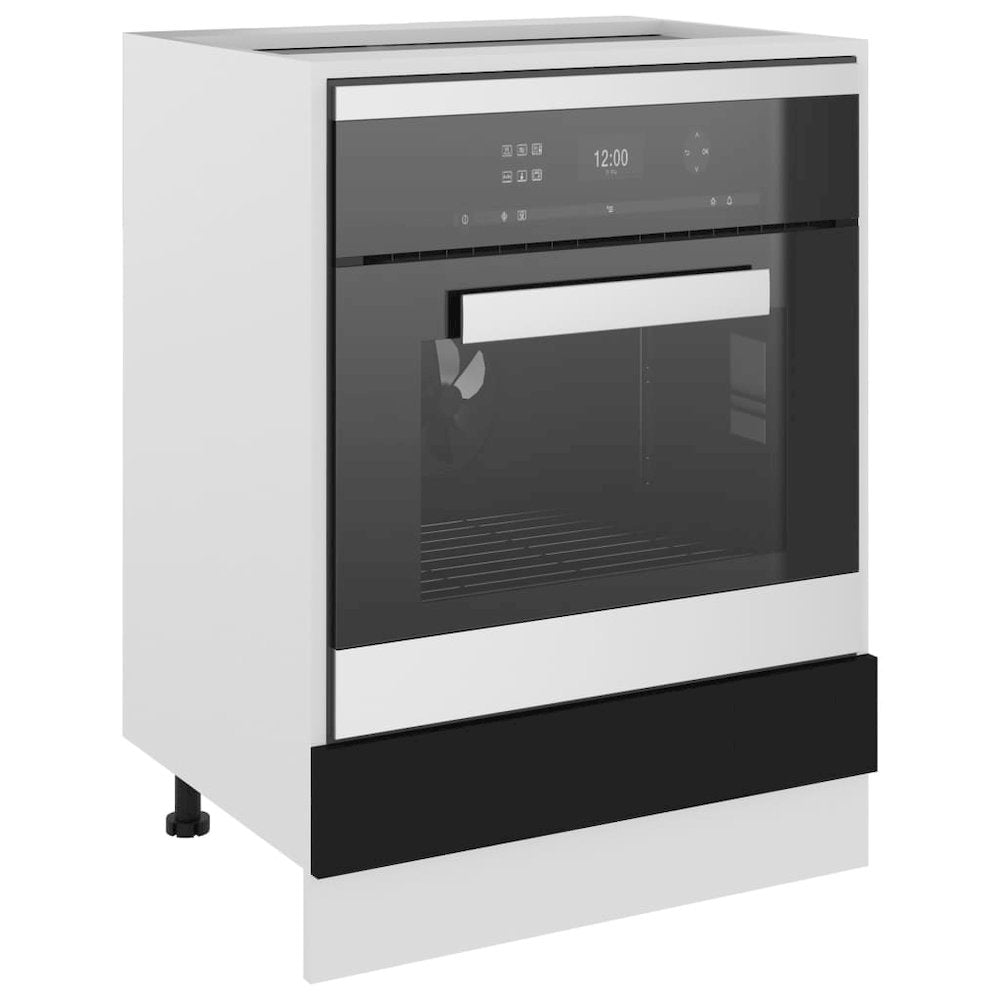 Oven Cabinet Black Engineered wood 23.6 x 18.1 x 32.1 in Modern
