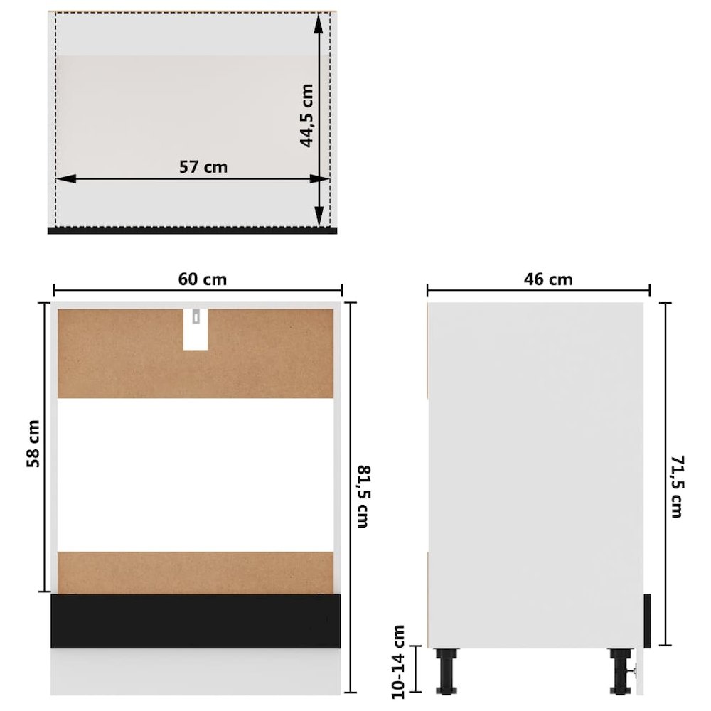 Oven Cabinet Black Engineered wood 23.6 x 18.1 x 32.1 in Modern