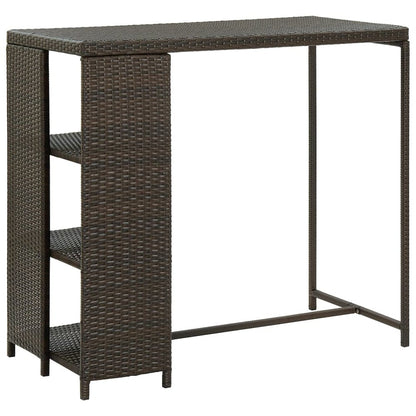 Bar Table Brown PE rattan, steel 47.2 x 23.6 x 43.3 in Bar Table