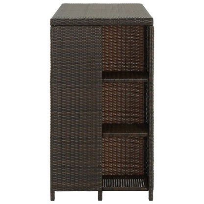 Bar Table Brown PE rattan, steel 47.2 x 23.6 x 43.3 in Bar Table