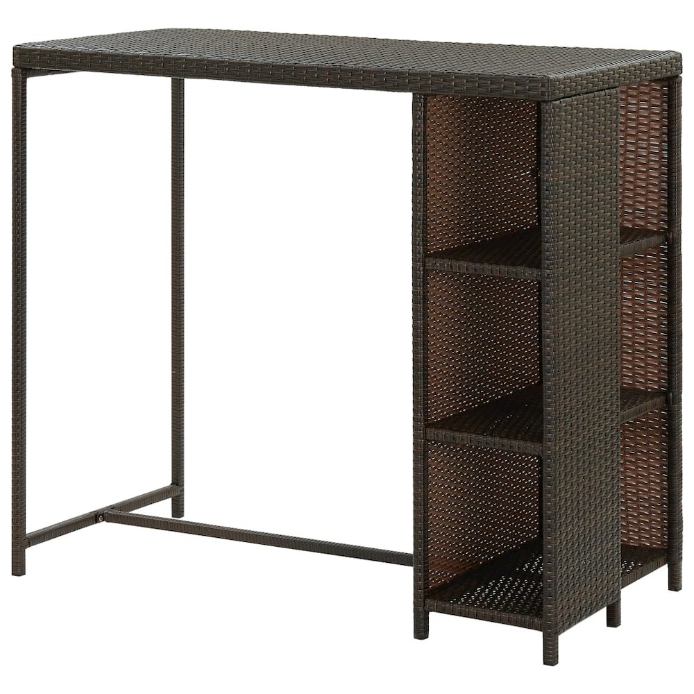 Bar Table Brown PE rattan, steel 47.2 x 23.6 x 43.3 in Bar Table