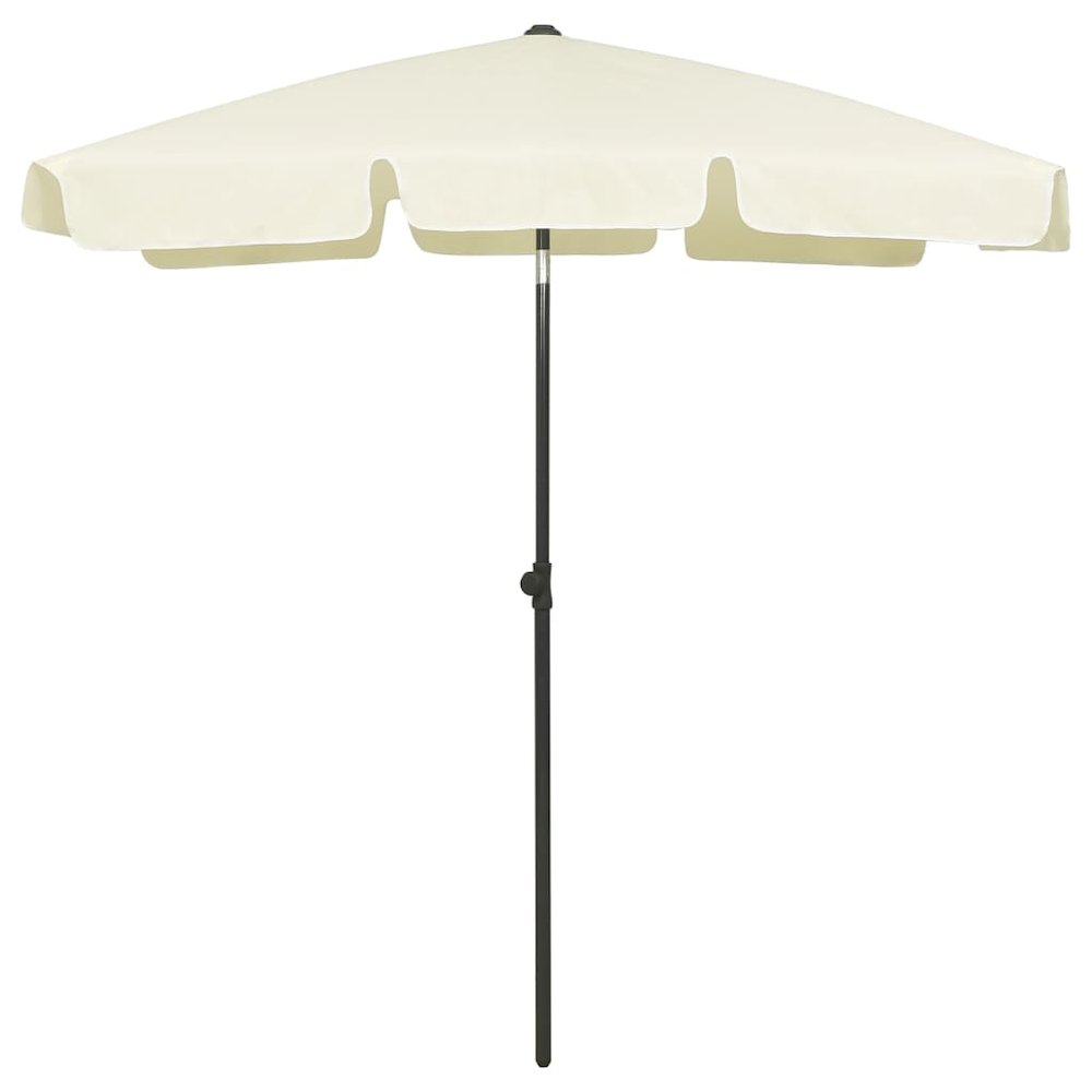 Beach Parasol Sand Yellow Polyester 70.9 x 47.2 in Tiltable