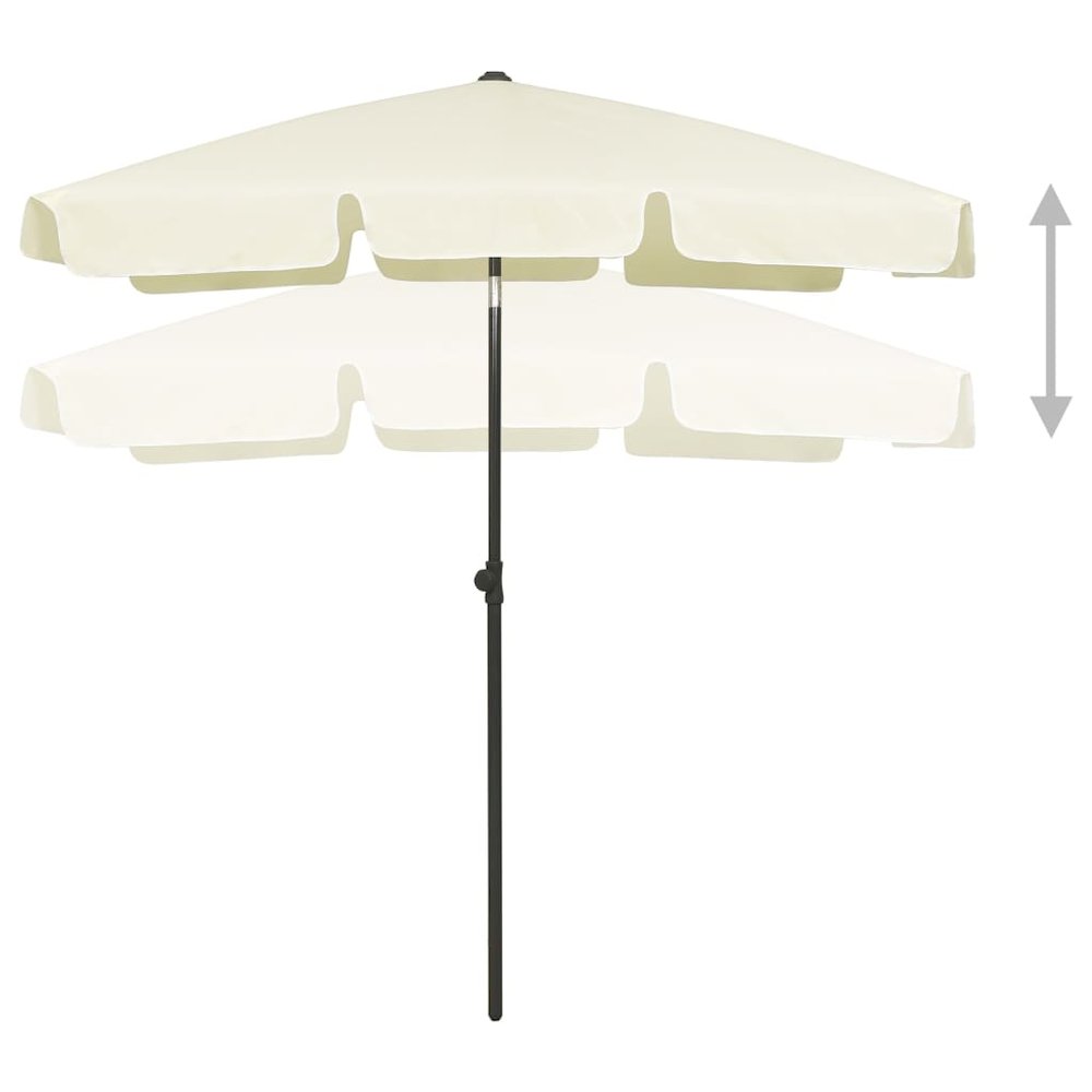 Beach Parasol Sand Yellow Polyester 70.9 x 47.2 in Tiltable