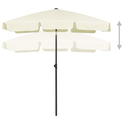 Beach Parasol Sand Yellow Polyester 70.9 x 47.2 in Tiltable