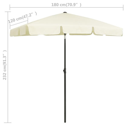 Beach Parasol Sand Yellow Polyester 70.9 x 47.2 in Tiltable