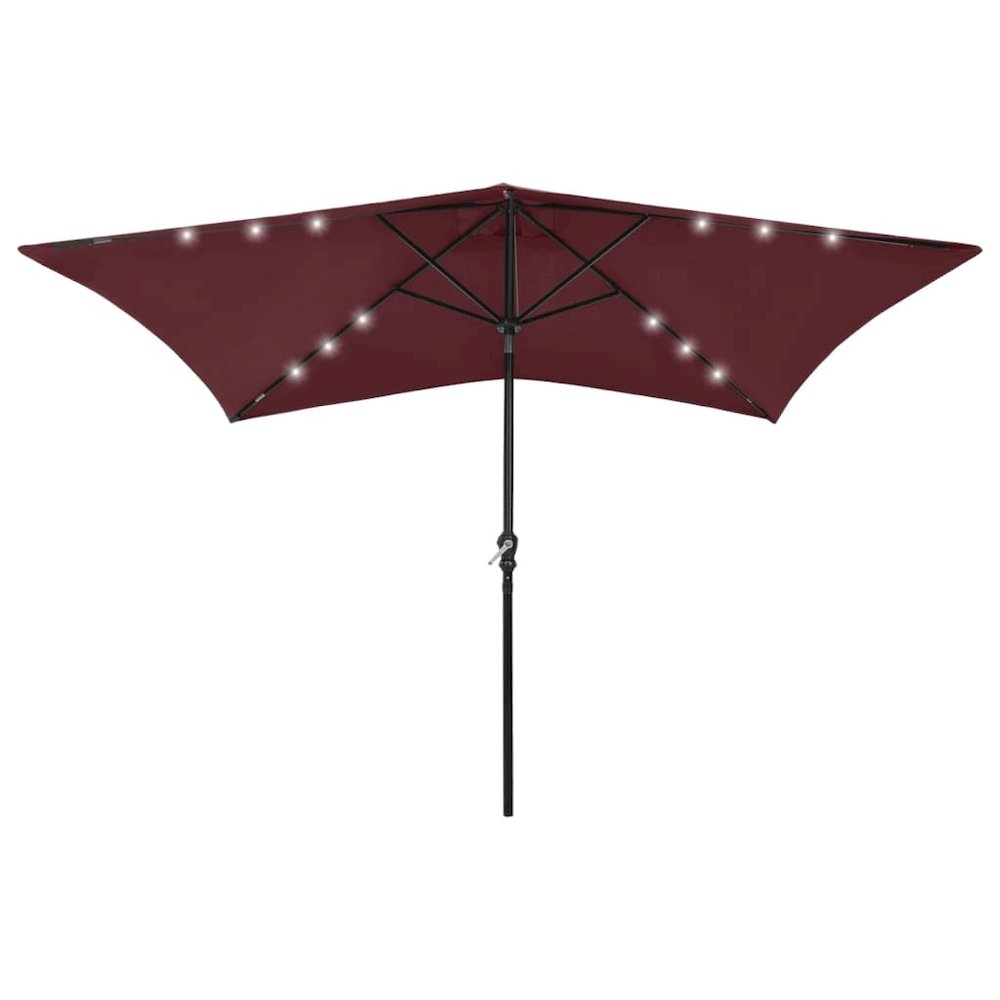Garden Parasol Bordeaux Red Polyester, Powder-Coated Steel