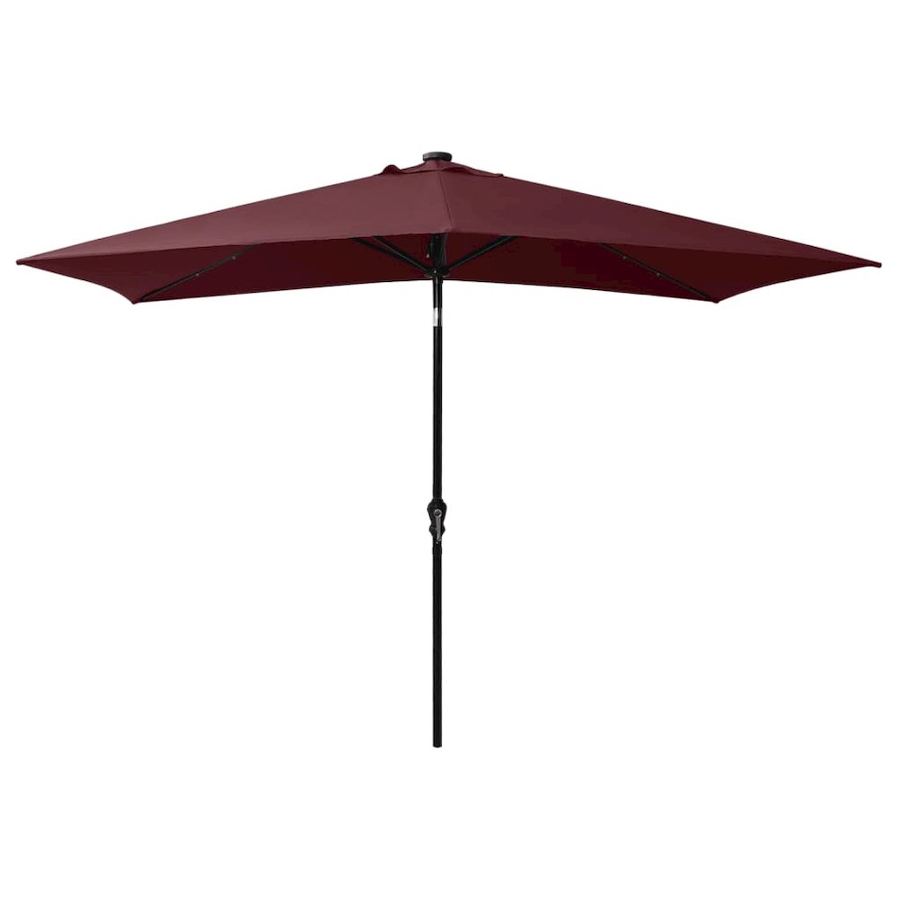 Garden Parasol Bordeaux Red Polyester, Powder-Coated Steel