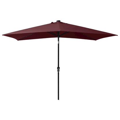 Garden Parasol Bordeaux Red Polyester, Powder-Coated Steel