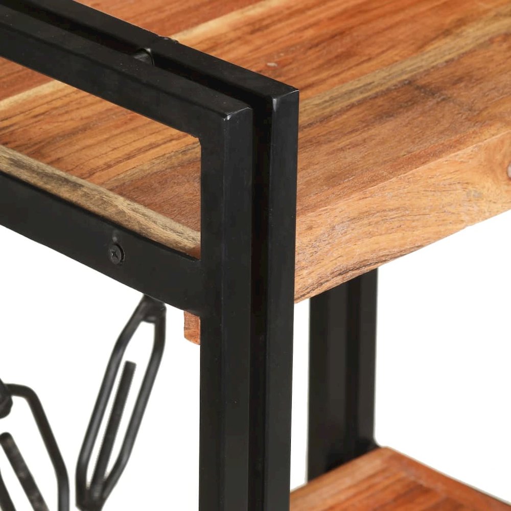 Bookcase Natural Wood and Black