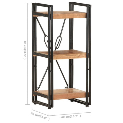 Bookcase Natural Wood and Black