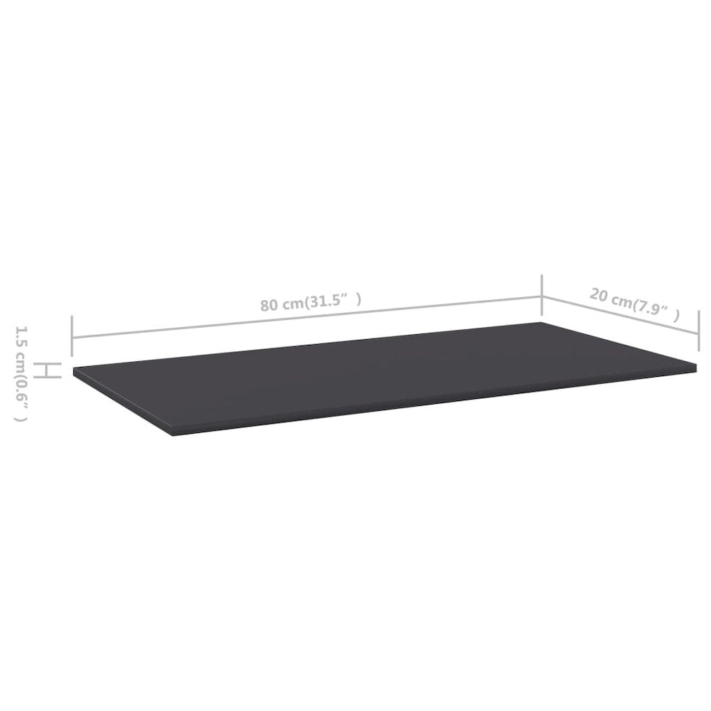 Shelf Set of 8 Grey Engineered wood 31.5 x 7.9 x 0.6 in