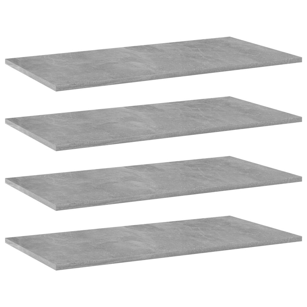 Shelf Set of 4 Concrete Grey Engineered Wood 31.5x15.7x0.6 in
