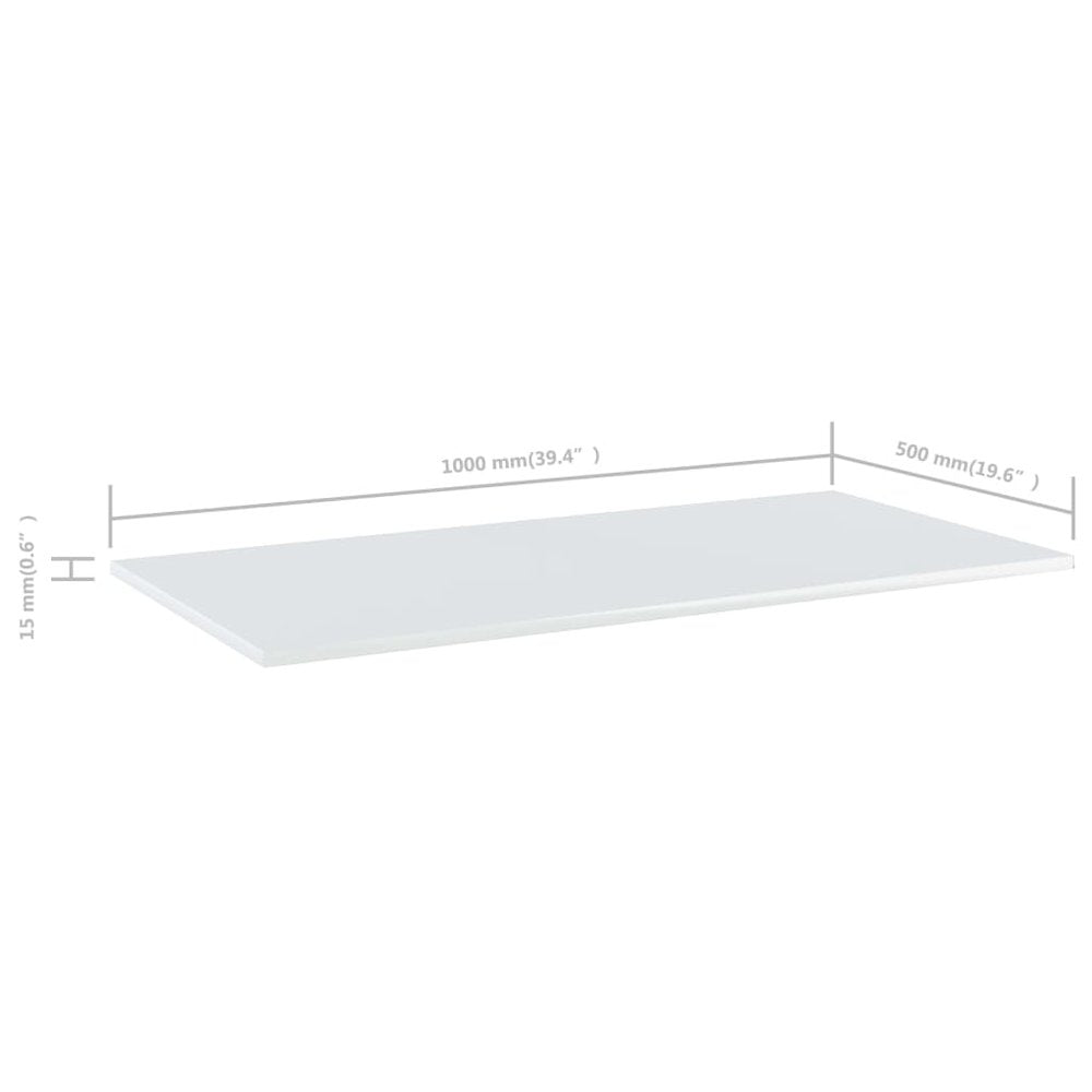 Shelf Set of 4 High gloss white Engineered wood 39.4x19.7x0.6 in