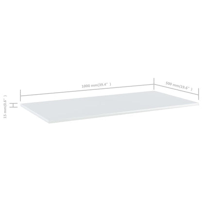 Shelf Set of 4 High gloss white Engineered wood 39.4x19.7x0.6 in