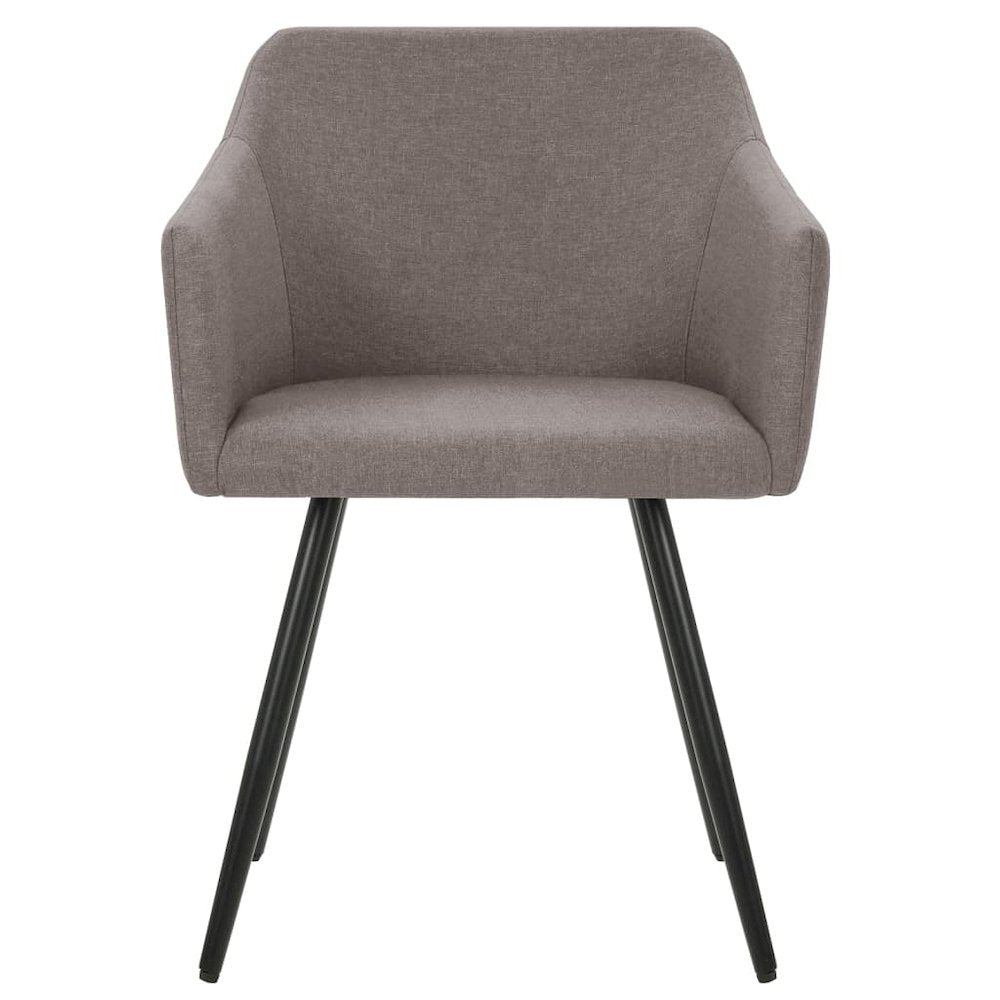 Dining Chair Set of 6 Taupe Polyester fabric, Metal Standard