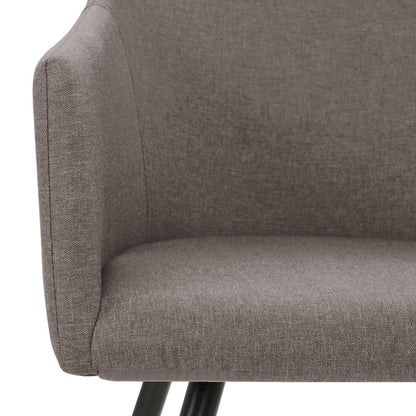 Dining Chair Set of 6 Taupe Polyester fabric, Metal Standard