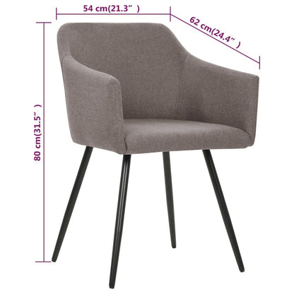 Dining Chair Set of 6 Taupe Polyester fabric, Metal Standard