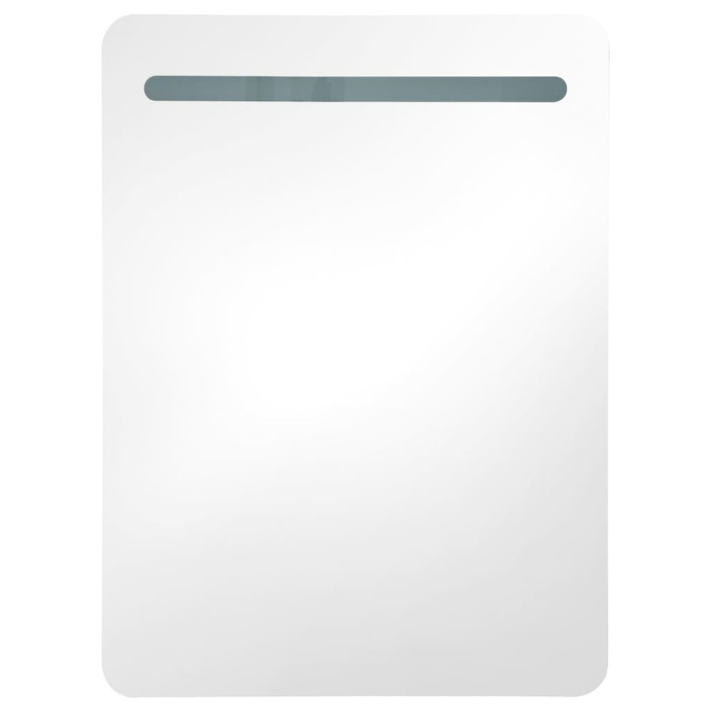 Bathroom Cabinet Shining White MDF with Melamine Finish, Glass