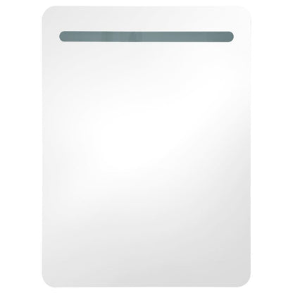 Bathroom Cabinet Shining White MDF with Melamine Finish, Glass