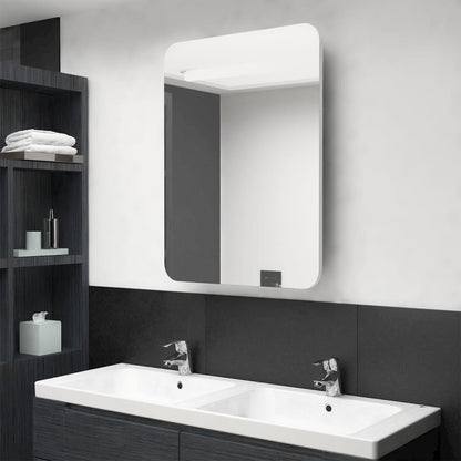 Bathroom Cabinet Shining White MDF with Melamine Finish, Glass