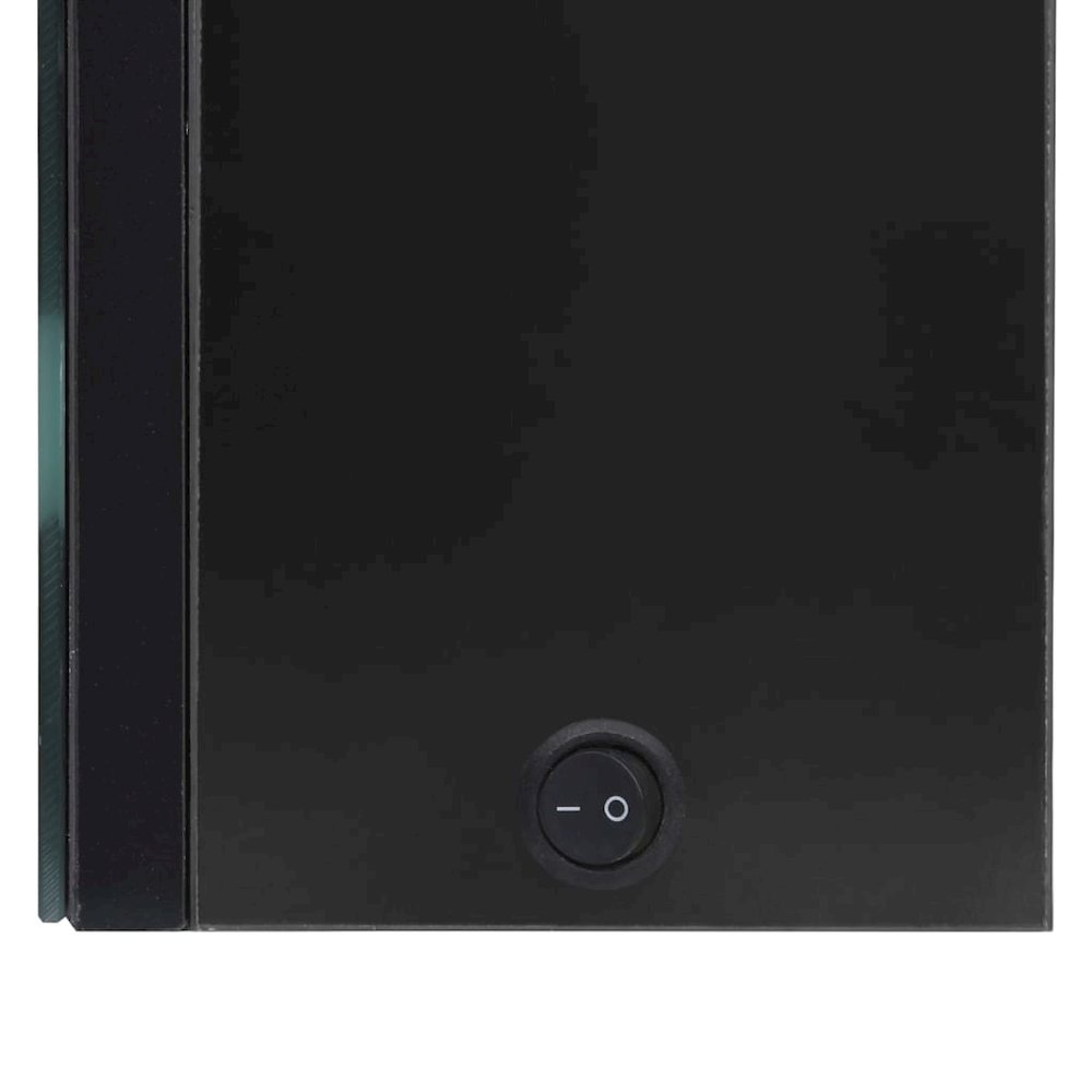 Bathroom Cabinet Shiny Black MDF Board with Melamine, Glass Mirror