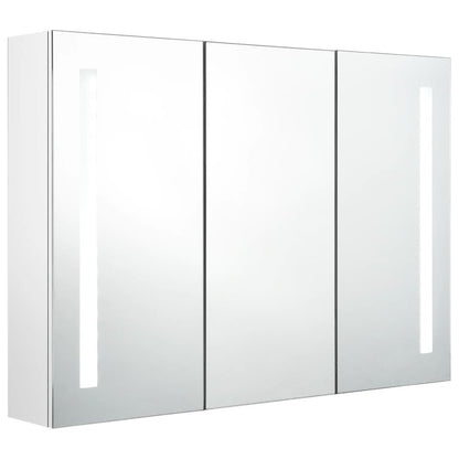Bathroom Cabinet Shining White MDF with melamine finish, glass mirror