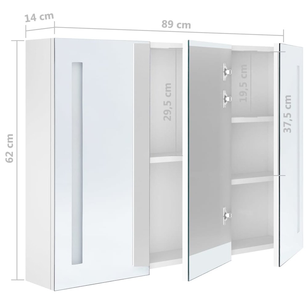Bathroom Cabinet Shining White MDF with melamine finish, glass mirror