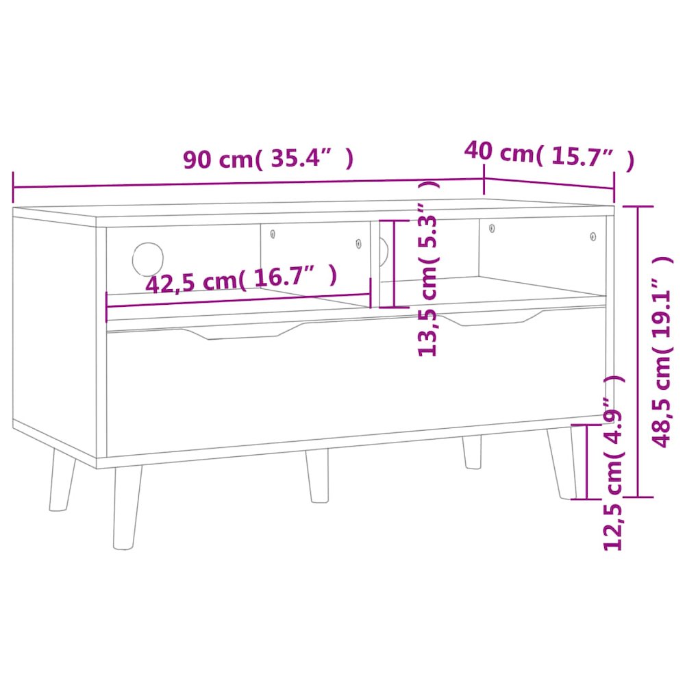 TV Cabinet Sonoma Oak Engineered wood Medium TV Cabinet