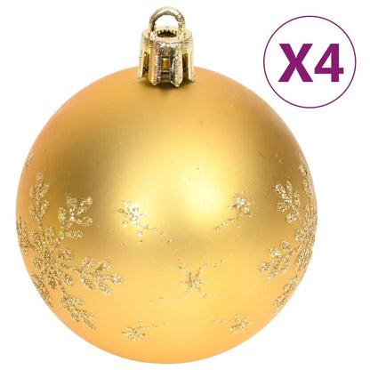 Christmas Bauble Set Gold and Red Plastic Assorted Sizes
