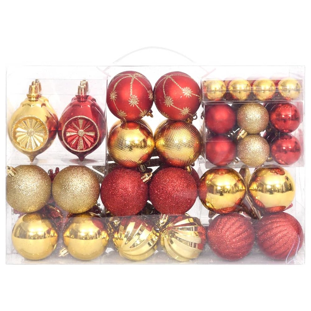 Christmas Bauble Set Gold and red Plastic