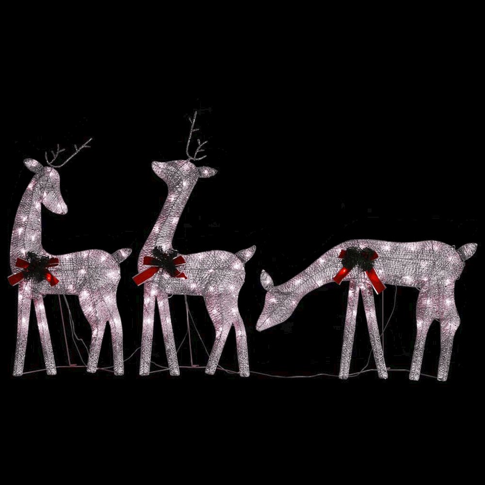 Christmas Reindeer Family Set of 3 Gold Fabric, steel Large