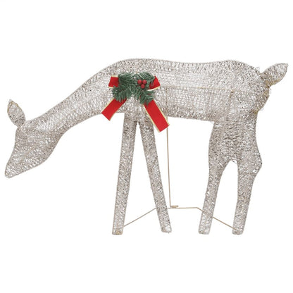 Christmas Reindeer Family Set of 3 Gold Fabric, steel Large