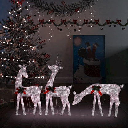 Christmas Reindeer Family Set of 3 Gold Fabric, steel Large