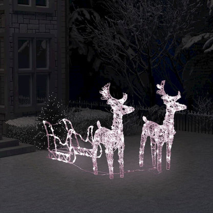 Reindeer And Sleigh Christmas Decoration Warm white