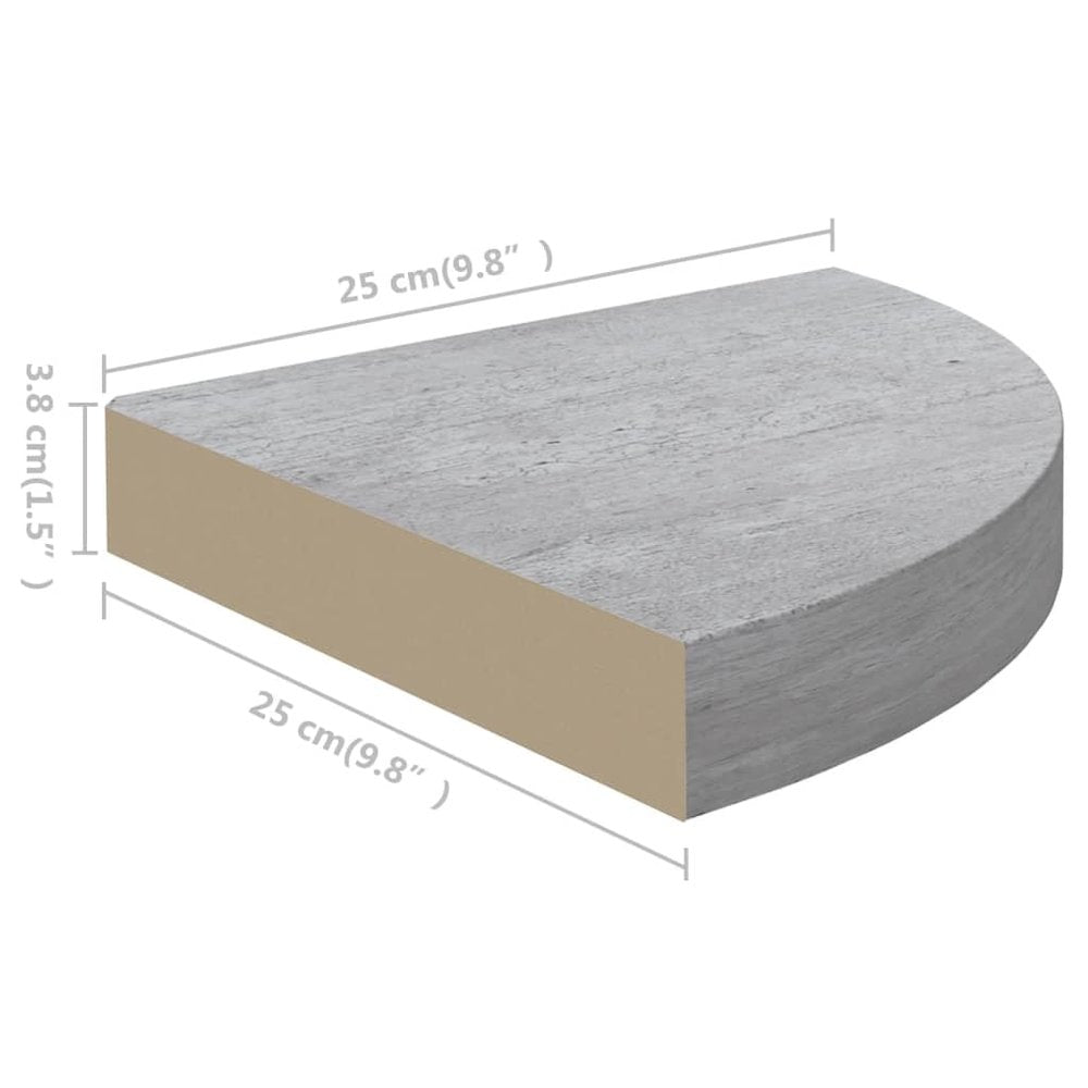 Wall Corner Shelf Set of 2 Concrete grey Honeycomb MDF, metal
