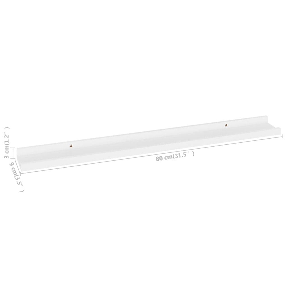 Wall Shelf Set of 4 White MDF Medium Wall mounting Wall Shelf