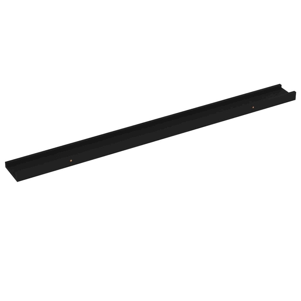 Wall Shelf Set of 2 Black MDF 39.4x3.5x1.2 in Wall mounting