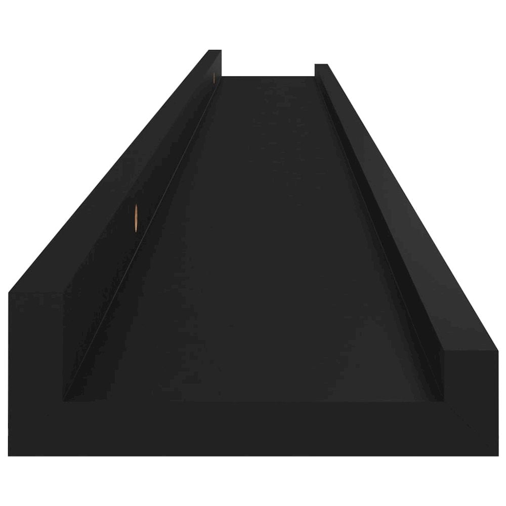 Wall Shelf Set of 2 Black MDF 39.4x3.5x1.2 in Wall mounting