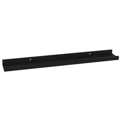 Wall Shelf Set of 4 Black MDF 23.6x3.5x1.2 in Wall mounting