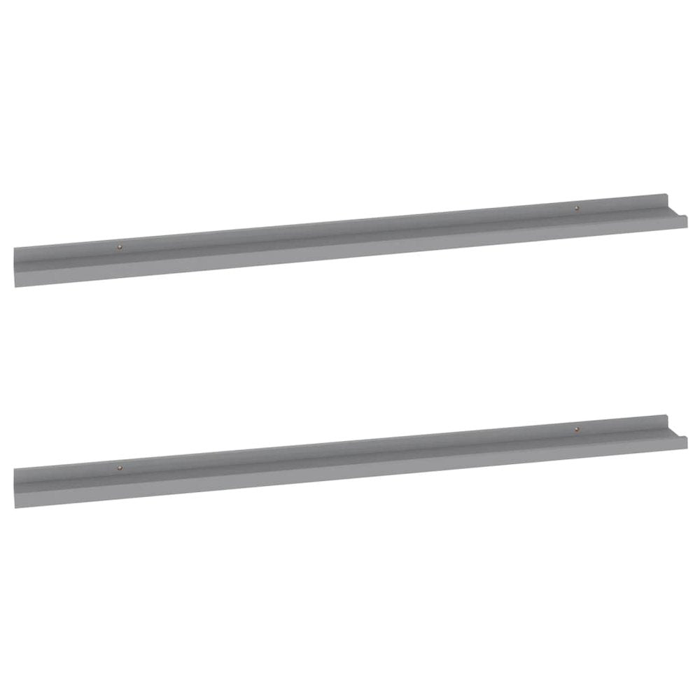Wall Shelf Set of 2 Grey MDF 45.3 x 3.5 x 1.2 in Wall mounting