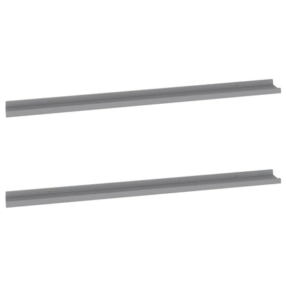 Wall Shelf Set of 2 Grey MDF 45.3 x 3.5 x 1.2 in Wall mounting