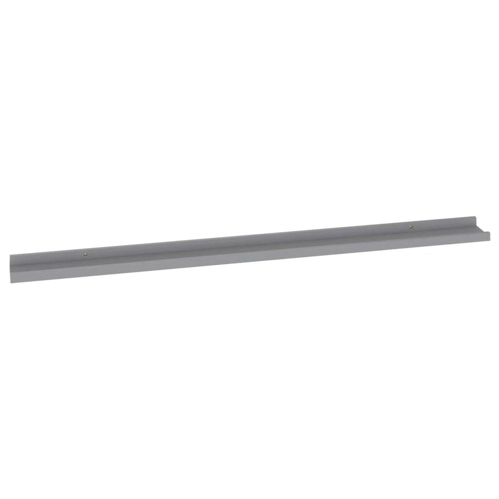 Wall Shelf Set of 2 Grey MDF 45.3 x 3.5 x 1.2 in Wall mounting
