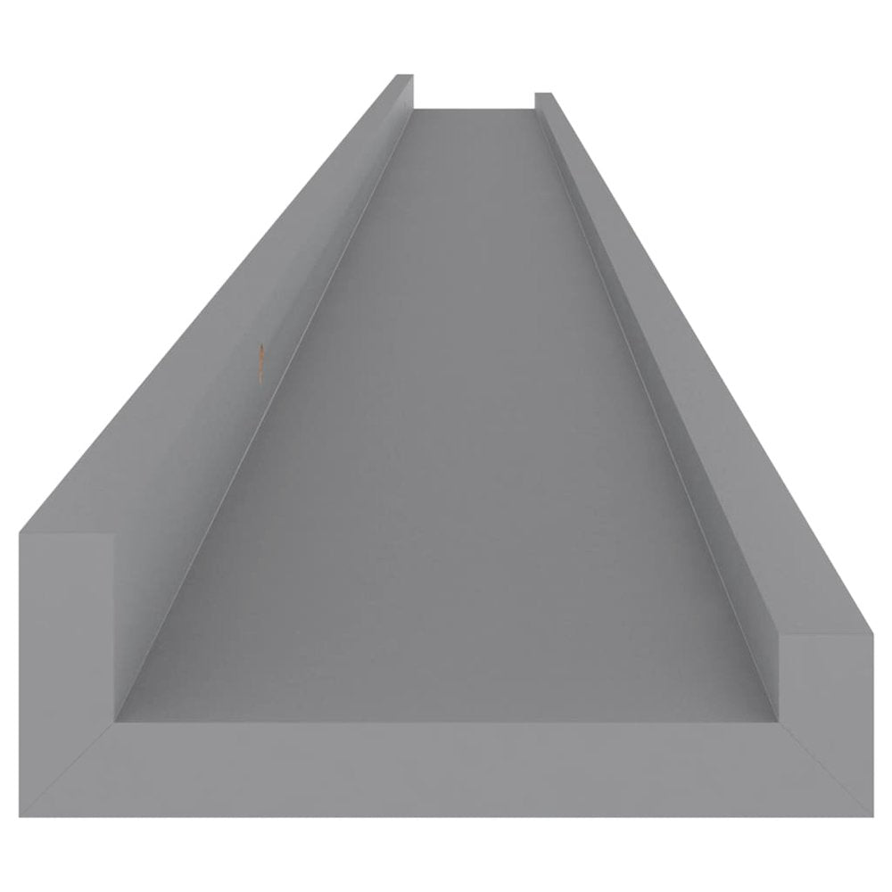 Wall Shelf Set of 2 Grey MDF 45.3 x 3.5 x 1.2 in Wall mounting