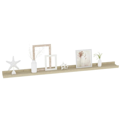 Wall Shelf Set of 2 Sonoma oak MDF Large Floating Shelf