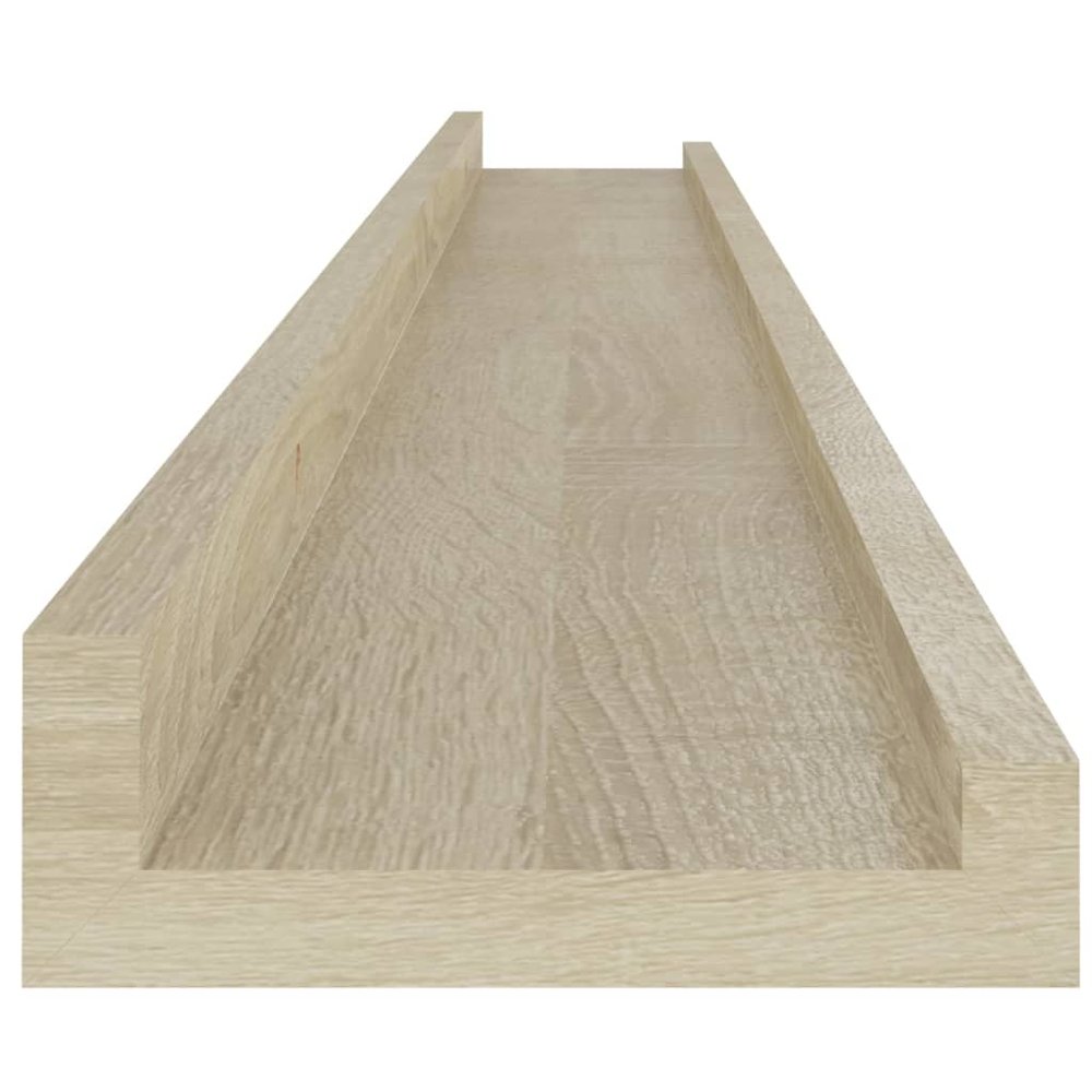 Wall Shelf Set of 2 Sonoma oak MDF Large Floating Shelf