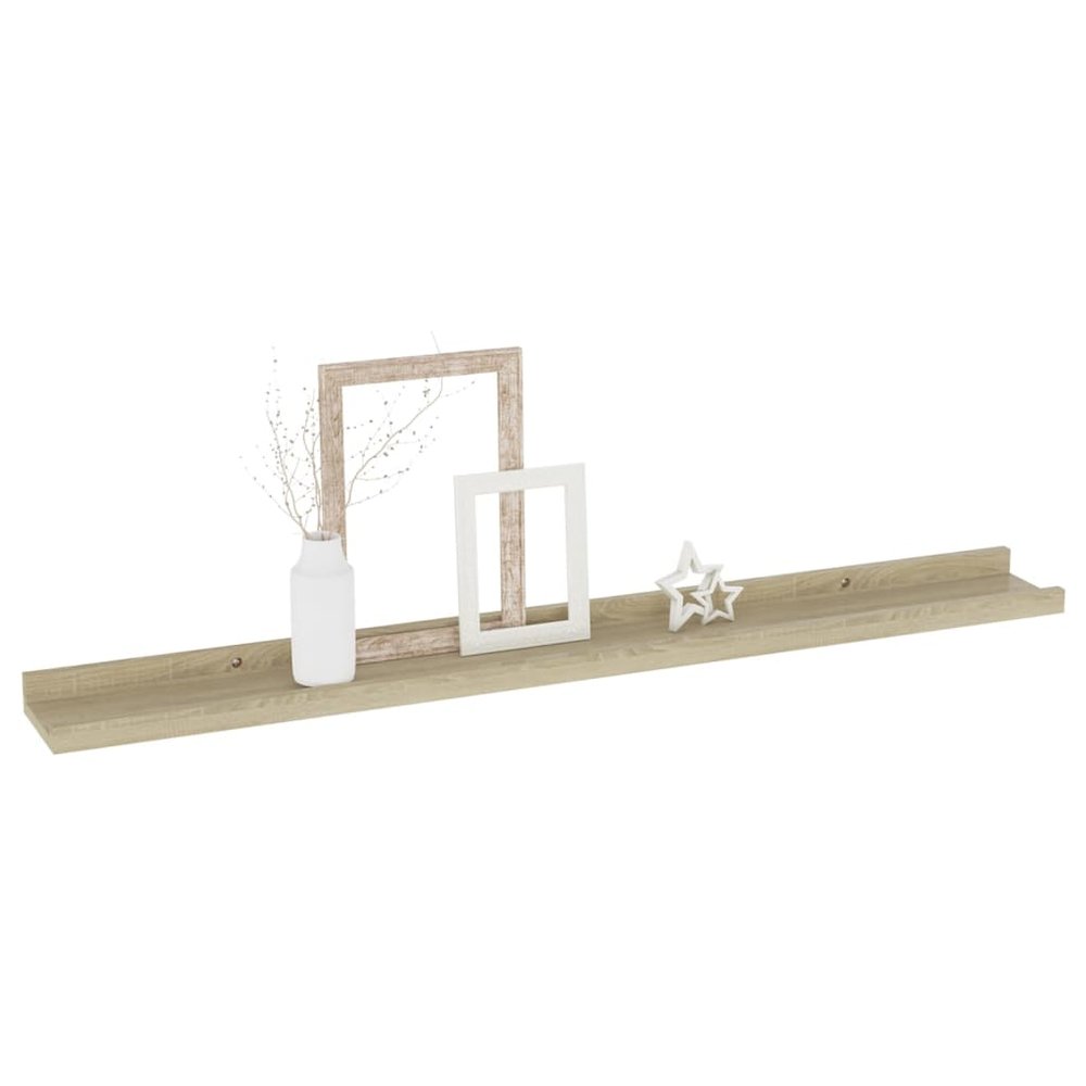 Wall Shelf Set of 4 Sonoma oak MDF 31.5 in x 3.5 in x 1.2 in