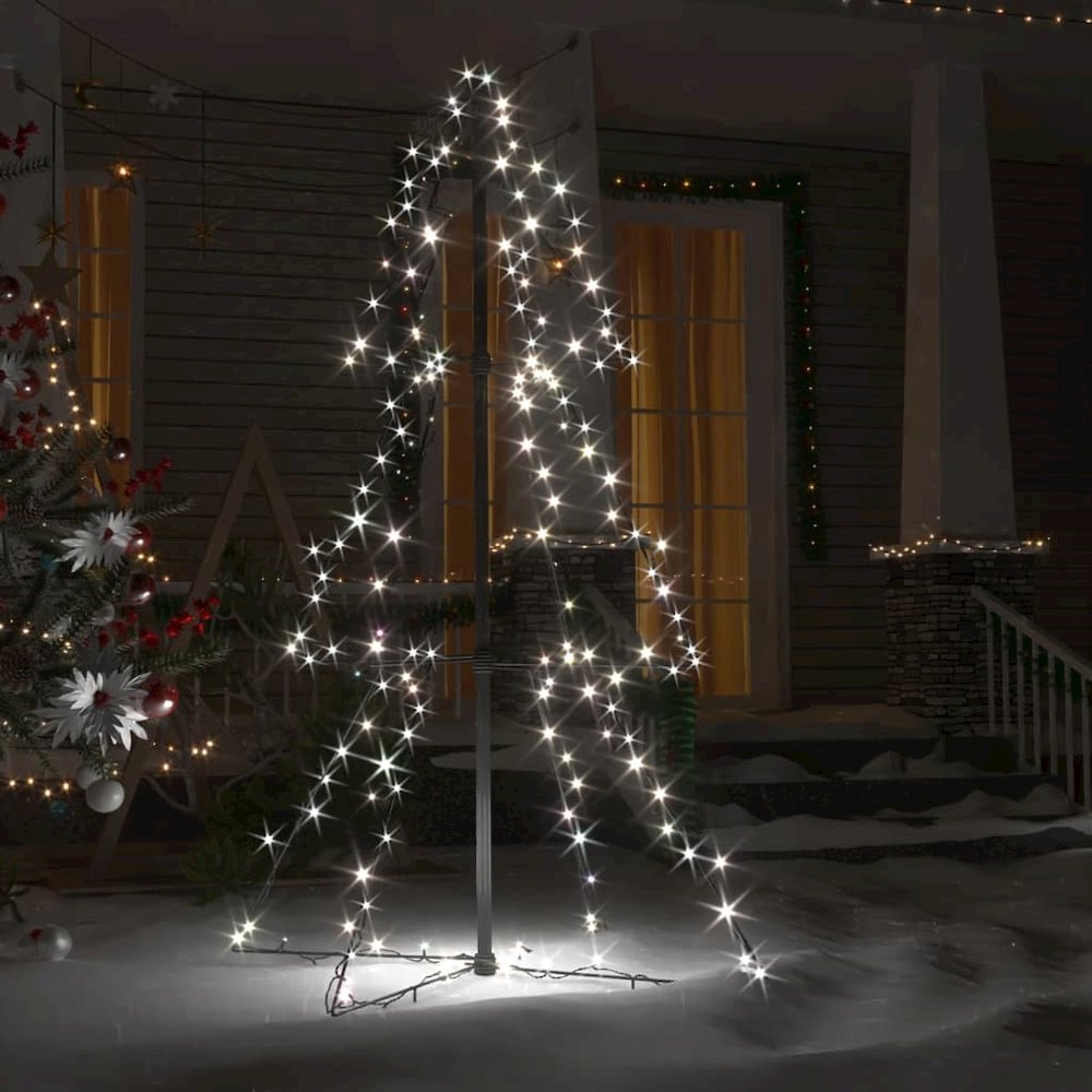 vidaXL Christmas Cone Tree 160 LEDs Indoor and Outdoor 30.7"x47.2", 328564