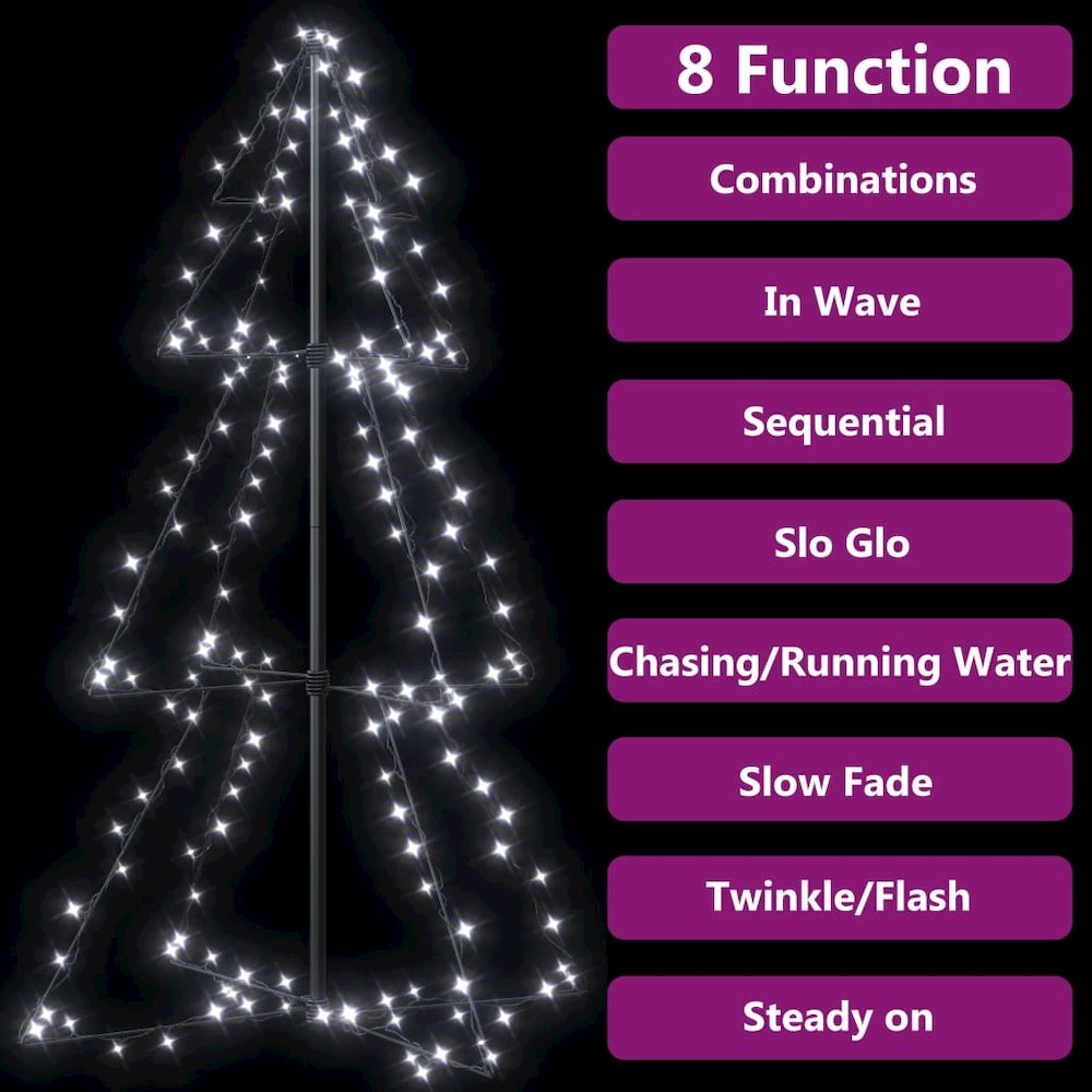 vidaXL Christmas Cone Tree 160 LEDs Indoor and Outdoor 30.7"x47.2", 328564